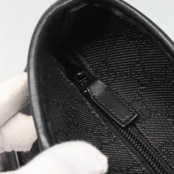 GUCCI GG Canvas Tote Bag Outlet Black Silver - Picture 9 of 14